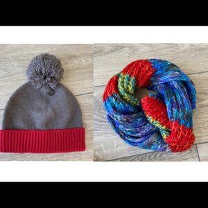 NWOT The Rail  Beanie Hat+ Knit Cube Scarf